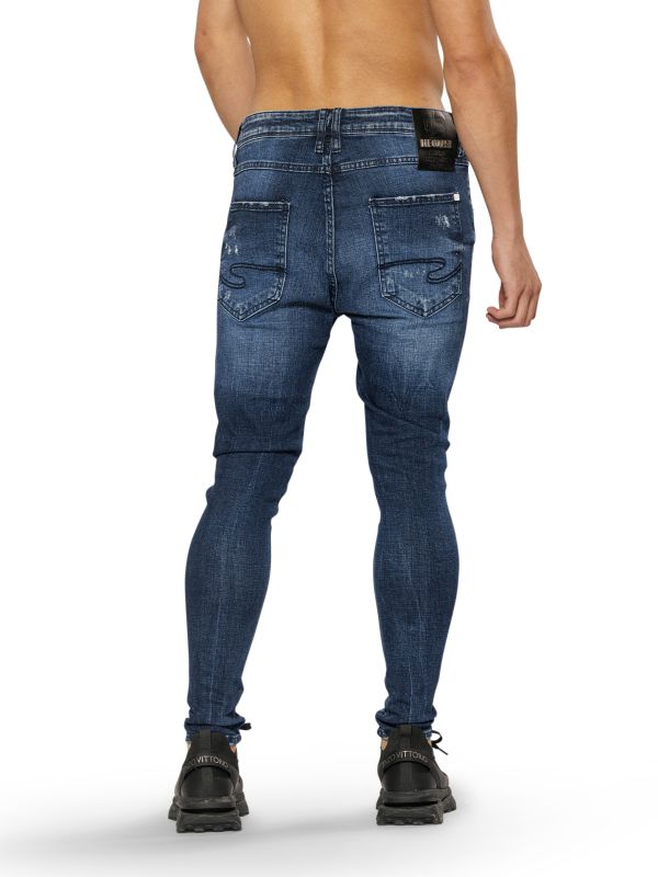 מכנסי ג’ינס COLIN סקיני בצבע כחול עם קרעים לגברים