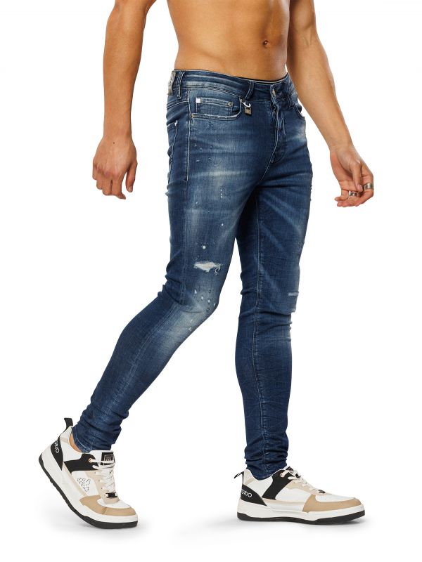 מכנסי ג’ינס SLIM MARTIN כחול עם קרעים לגברים