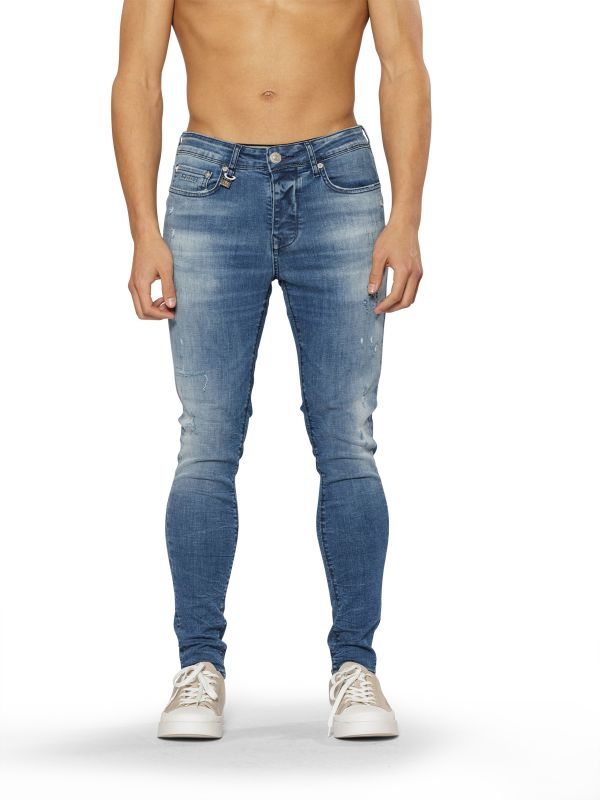 מכנסי ג’ינס SLIM MARTIN כחול בהיר עם קרעים לגברים