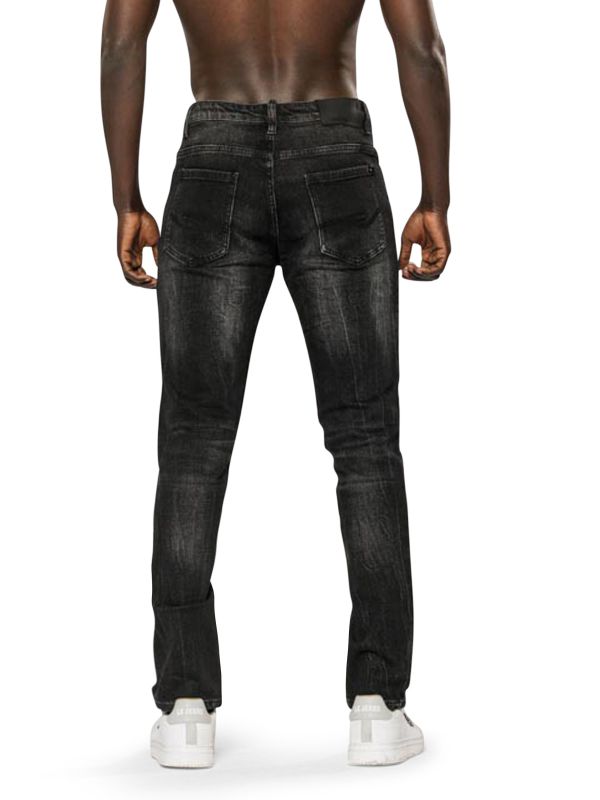 מכנסי ג’ינס שחור משופשף ROOK לגברים