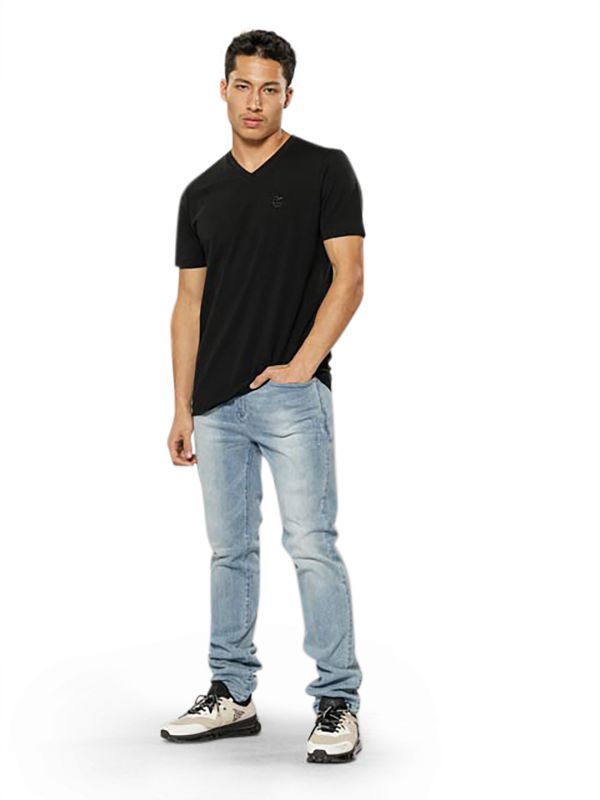 מכנסי ג’ינס ROOK בצבע כחול בהיר משופשף לגברים