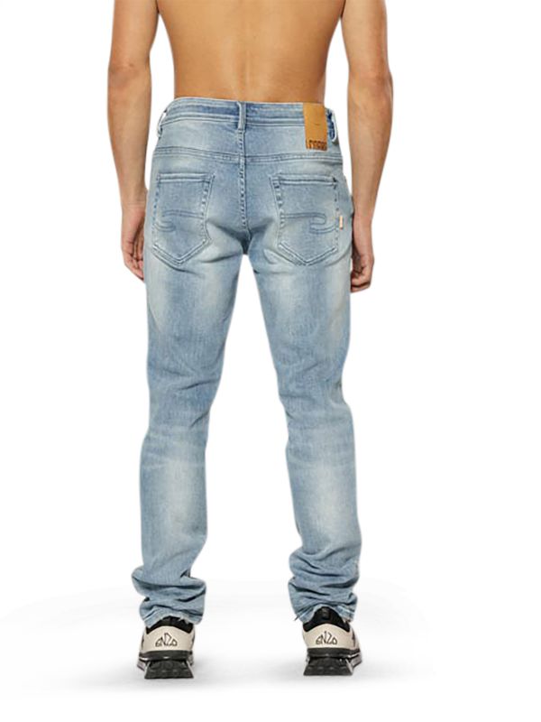 מכנסי ג’ינס ROOK בצבע כחול בהיר משופשף לגברים