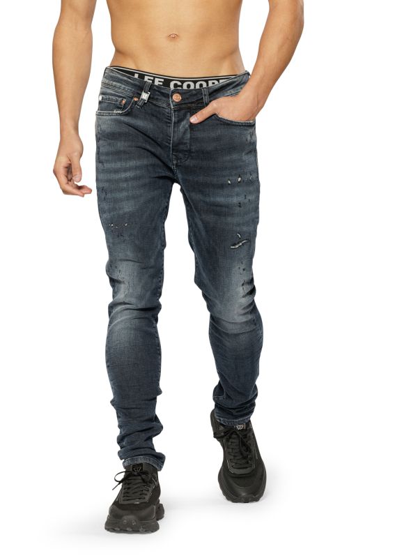 מכנסי ג’ינס MARTIN סטייל DAMAGED כחול כהה לגברים