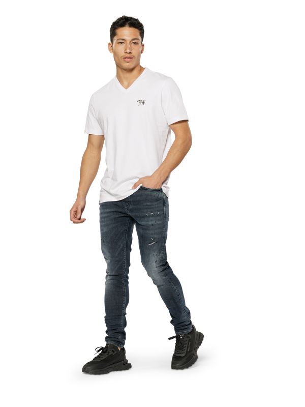 מכנסי ג’ינס MARTIN סטייל DAMAGED כחול כהה לגברים