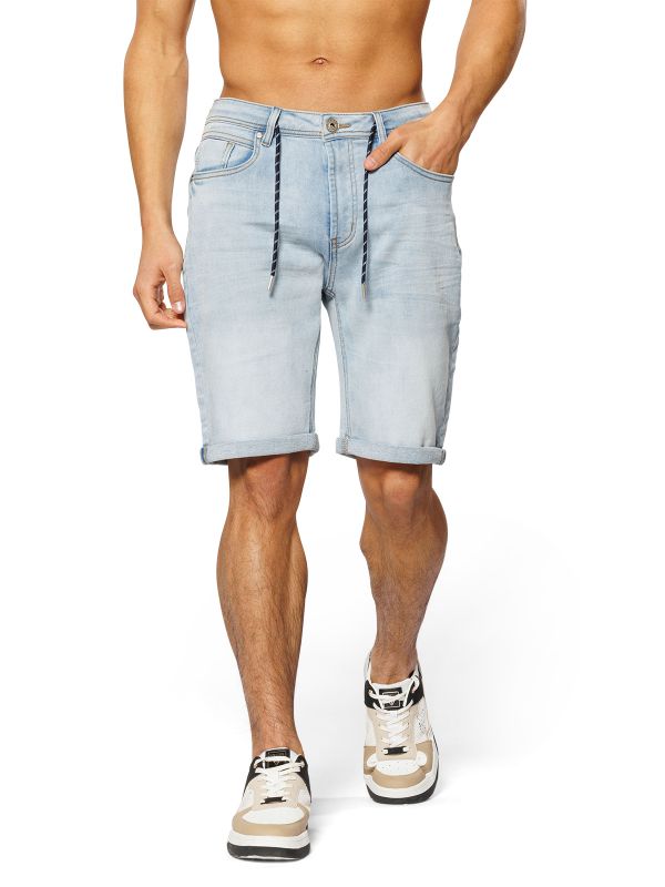 ג’ינס קצר JOGG כחול בהיר עם שרוך לגברים