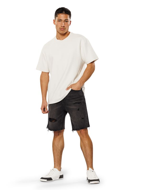 ג’ינס ברמודה שחור לגברים