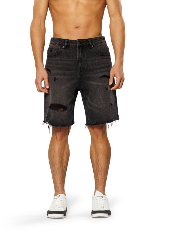 ג’ינס ברמודה שחור לגברים