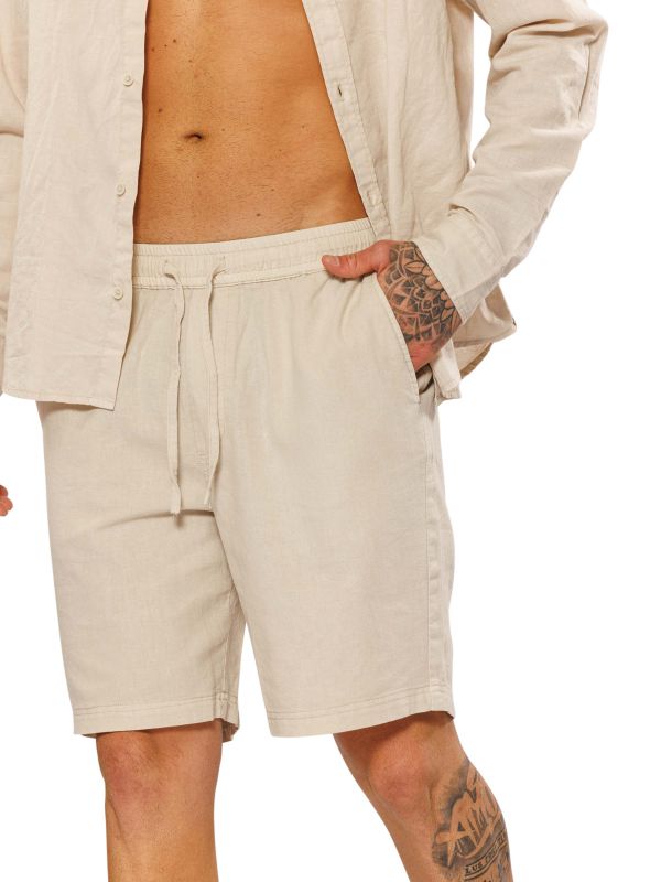 מכנסי פשתן קצרים לגברים