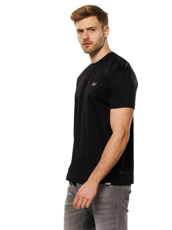 טי שירט עם תווית לגברים SLIM FIT