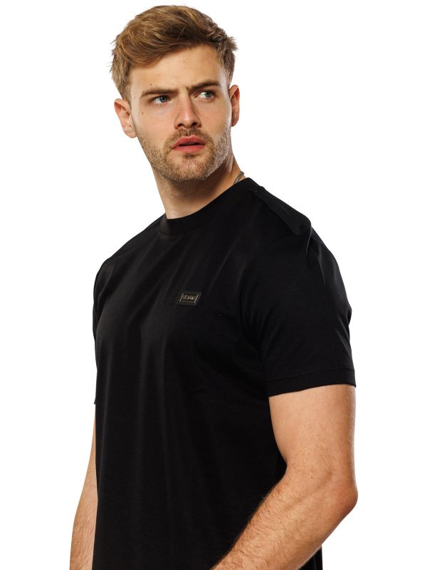 טי שירט עם תווית לגברים SLIM FIT