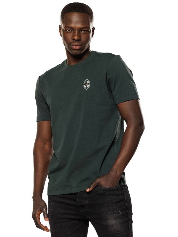 טי שירט עם הדפס קטן לגברים SLIM FIT