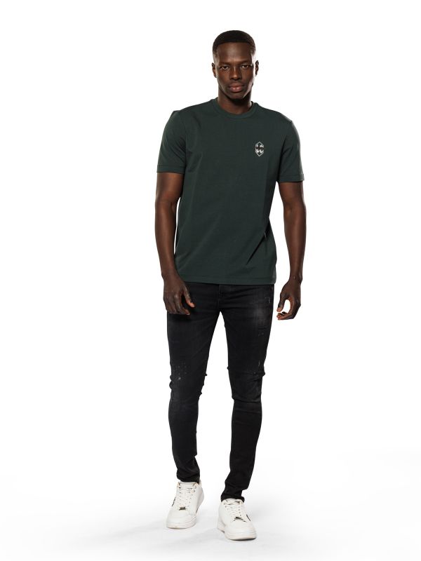 טי שירט עם הדפס קטן לגברים SLIM FIT