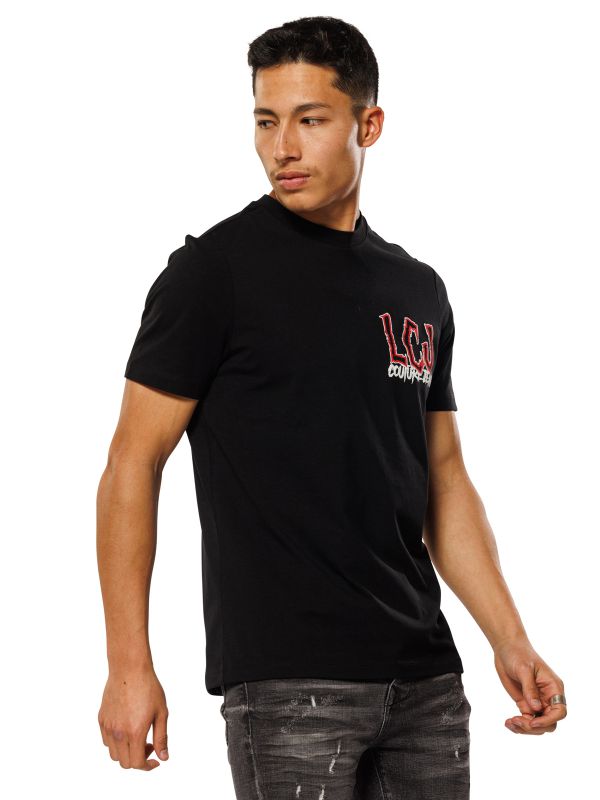 טי שירט עם הדפס דו צדדי לגברים בגזרת SLIM FIT