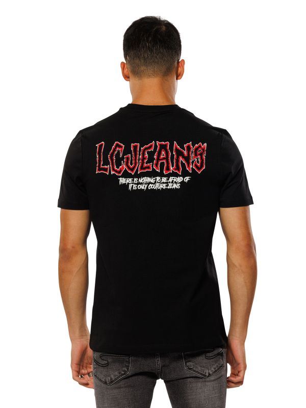 טי שירט עם הדפס דו צדדי לגברים בגזרת SLIM FIT