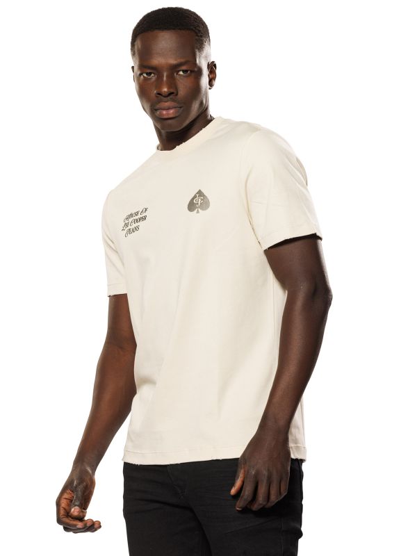 טי שירט לגברים עם הדפס אס בגזרת SLIM FIT