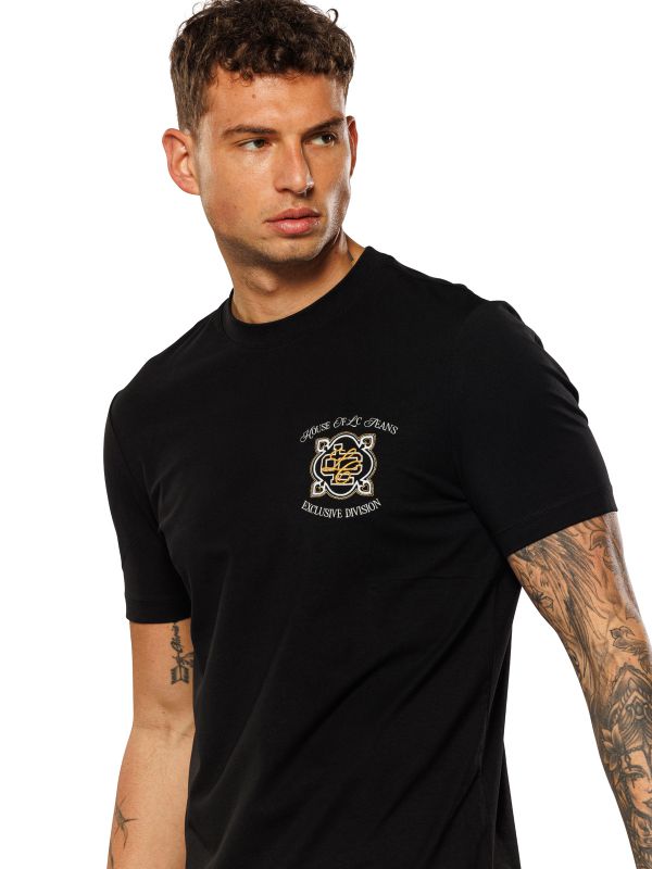 טי שירט לגברים עם הדפס GOLD LEAF בגזרת SLIM FIT