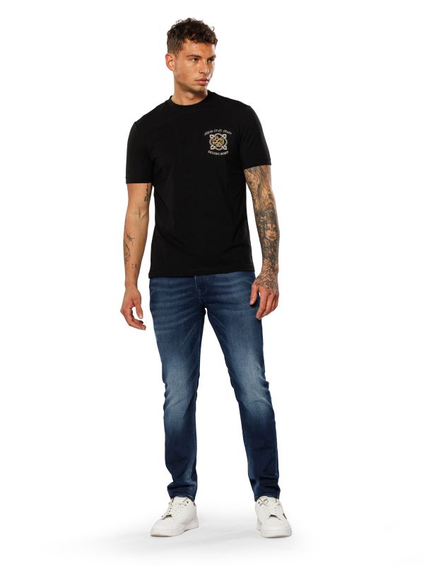 טי שירט לגברים עם הדפס GOLD LEAF בגזרת SLIM FIT