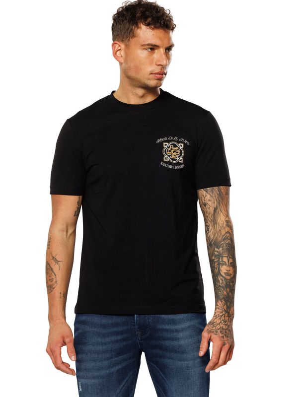 טי שירט לגברים עם הדפס GOLD LEAF בגזרת SLIM FIT