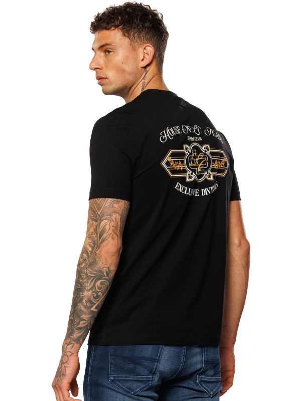 טי שירט לגברים עם הדפס GOLD LEAF בגזרת SLIM FIT