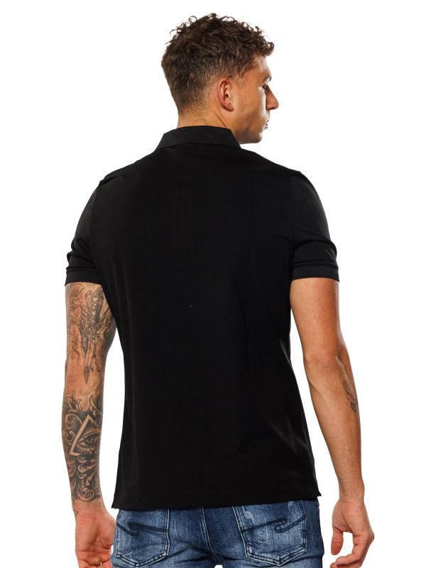 חולצת פולו קצרה עם הדפס מוזהב לגברים