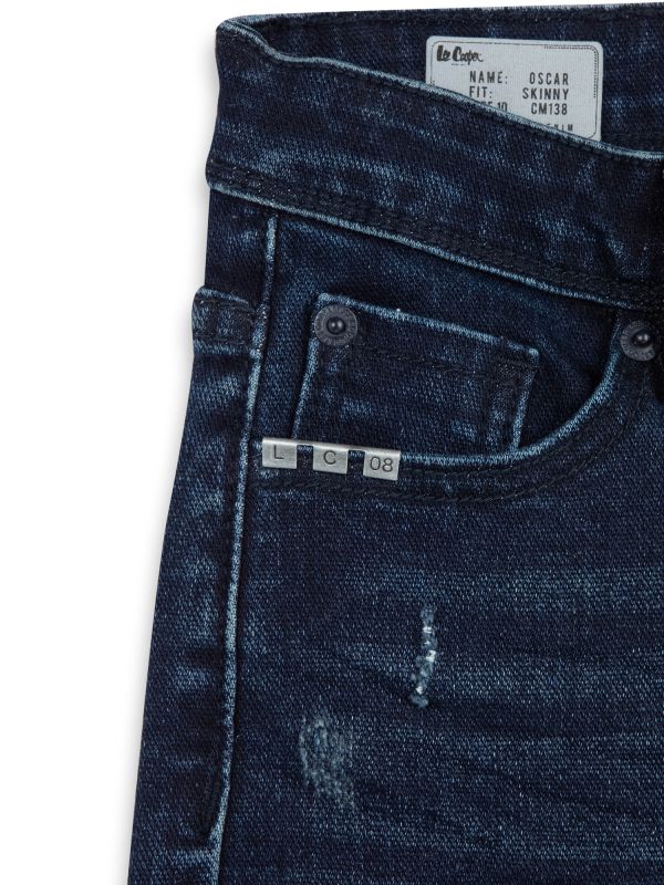 ג’ינס OSCAR שחור כחול לילדים עם קרעים