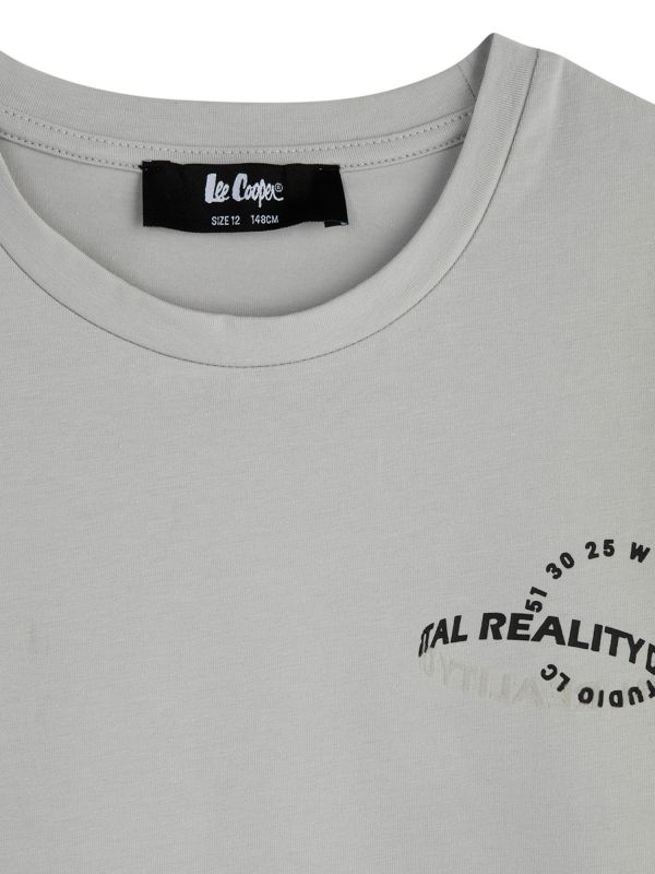 טי שירט קצרה עם הדפס דו צדדי לילדים