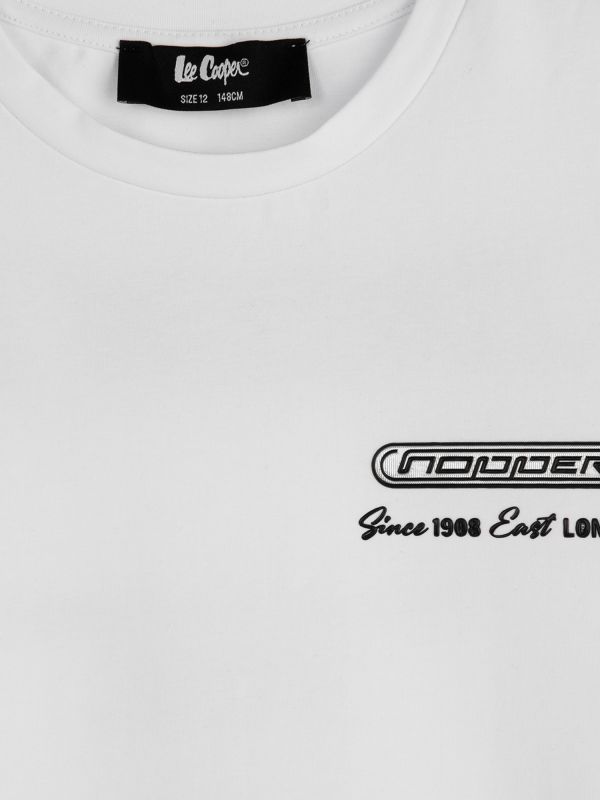 טי שירט קצרה עם הדפס דו צדדי לילדים