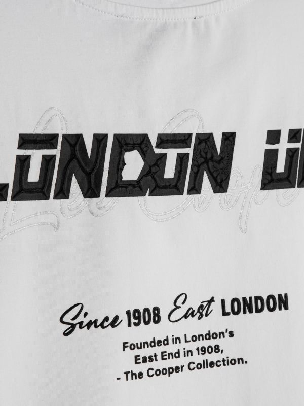 טי שירט קצרה עם הדפס דו צדדי לילדים