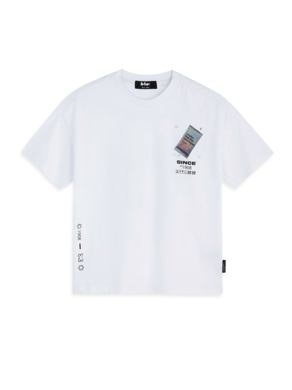 טי שירט קצרה עם הדפס LEE COOPER לילדים