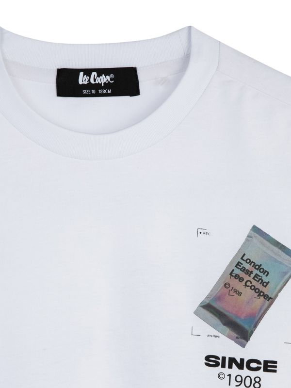 טי שירט קצרה עם הדפס LEE COOPER לילדים