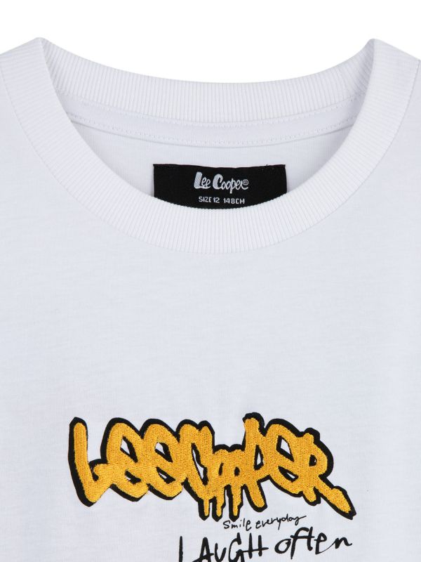 טי שירט קצרה עם הדפס דו צדדי לילדים