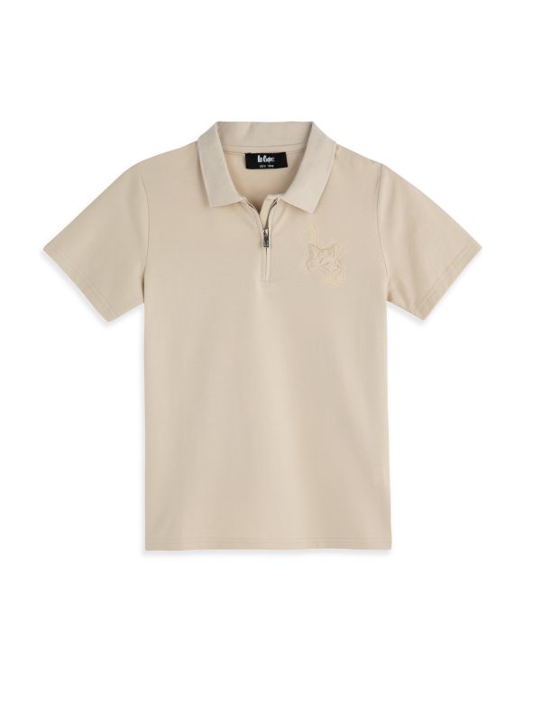 חולצת פולו קצרה עם שרוולים מודפסים לילדים