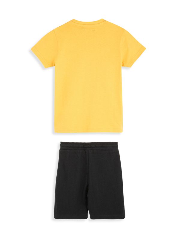 חליפה קצרה עם הדפס לילדים - שחור צהוב