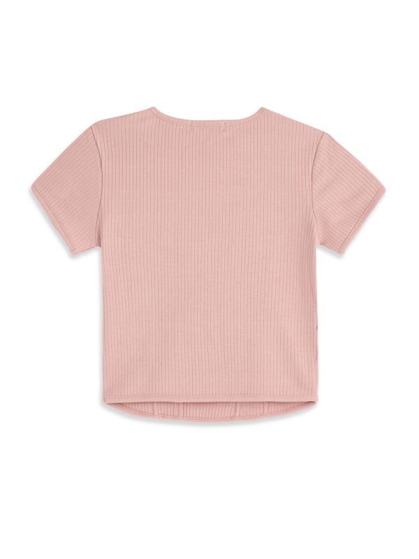 טי שירט קצרה מבד ריב לילדות