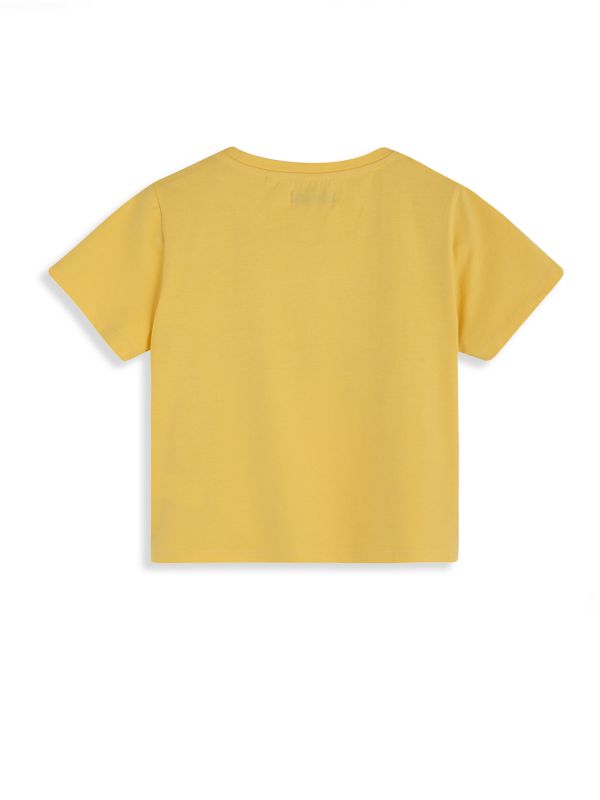 טי שירט קצרה לילדות עם הדפס