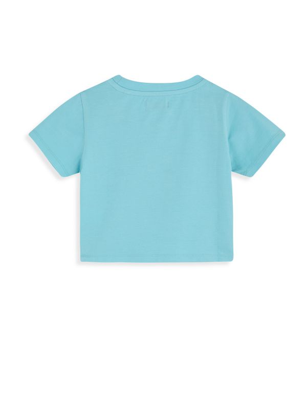 טי שירט קצרה עם הדפס לילדות