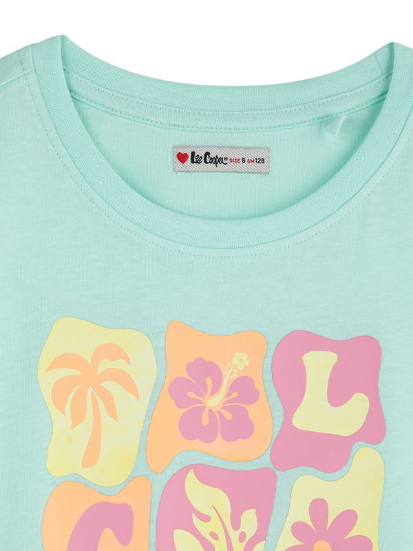 חליפת קצרה עם הדפס צבעוני לילדות