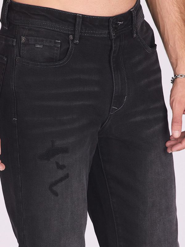 ג’ינס שחור בגזרה ישרה לגברים