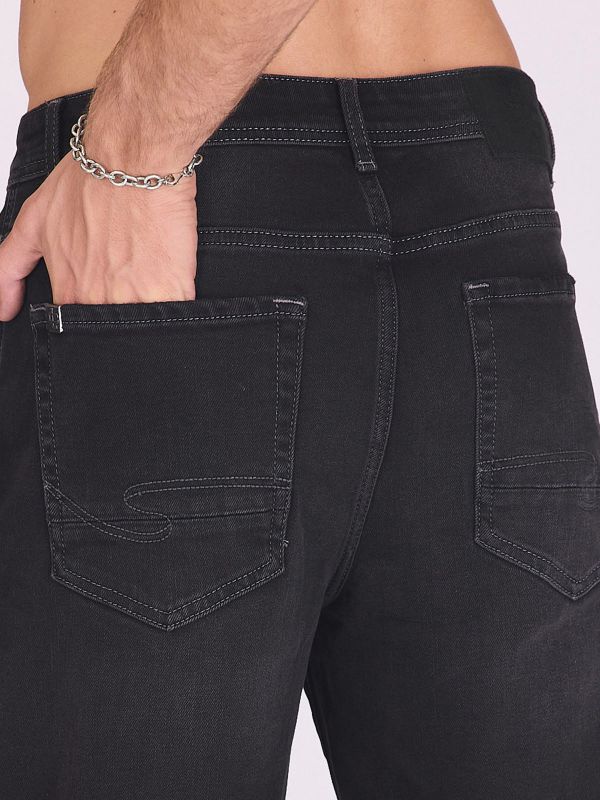 ג’ינס שחור בגזרה ישרה לגברים