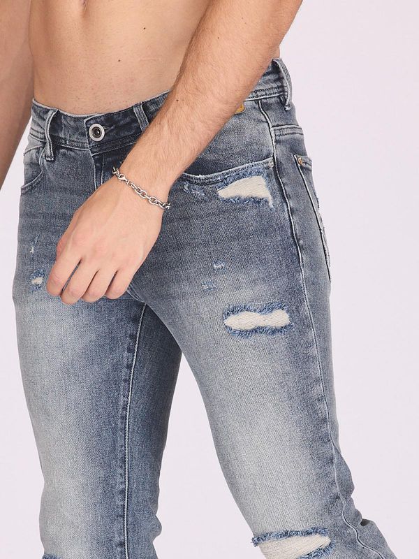 ג’ינס סקיני עם קרעים לגברים