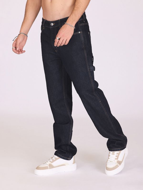 ג’ינס בגזרה רחבה עם תפרים בולטים לגברים