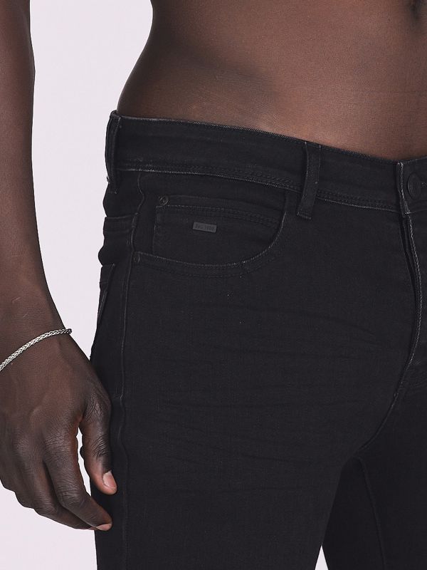 ג’ינס שחור חלק לגברים