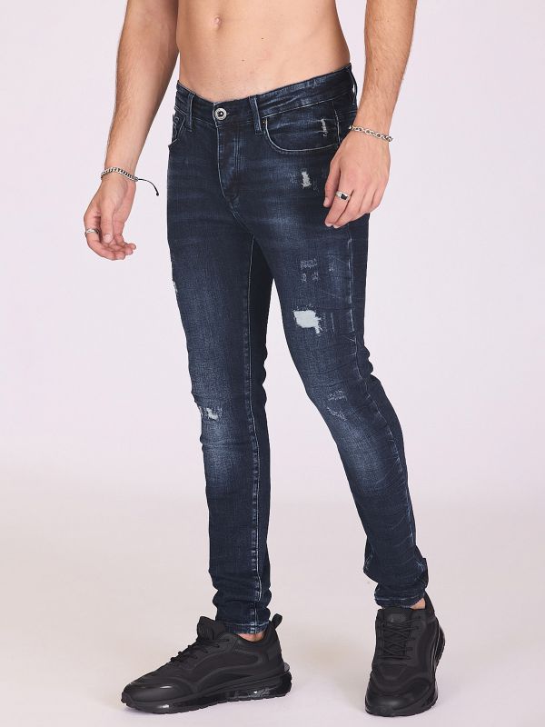 ג’ינס כחול קרוע לגברים