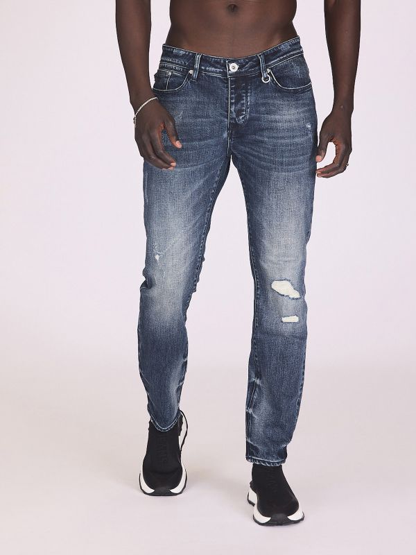 ג’ינס משופשף קרוע לגברים