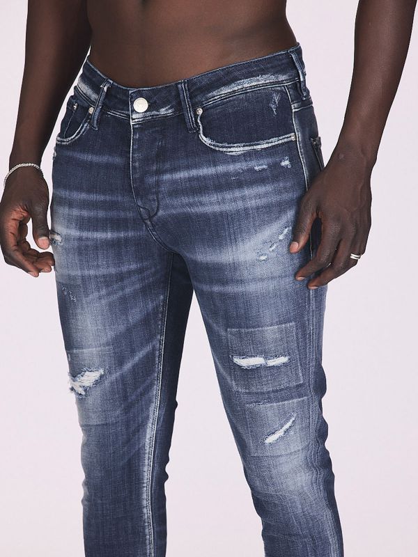 ג’ינס משופשף וקרוע לגברים
