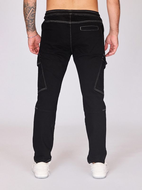 מכנסיים שחורים עם הדפסים לגברים