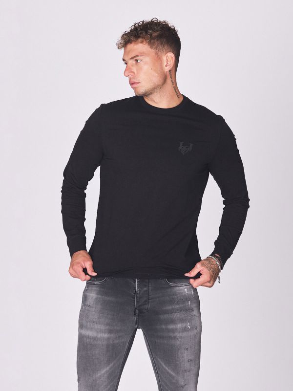 חולצת טי ארוכה עם הדפס גב לגברים