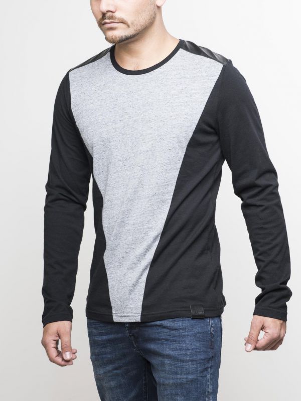 חולצת טי ארוכה עם הדפס גב לגברים