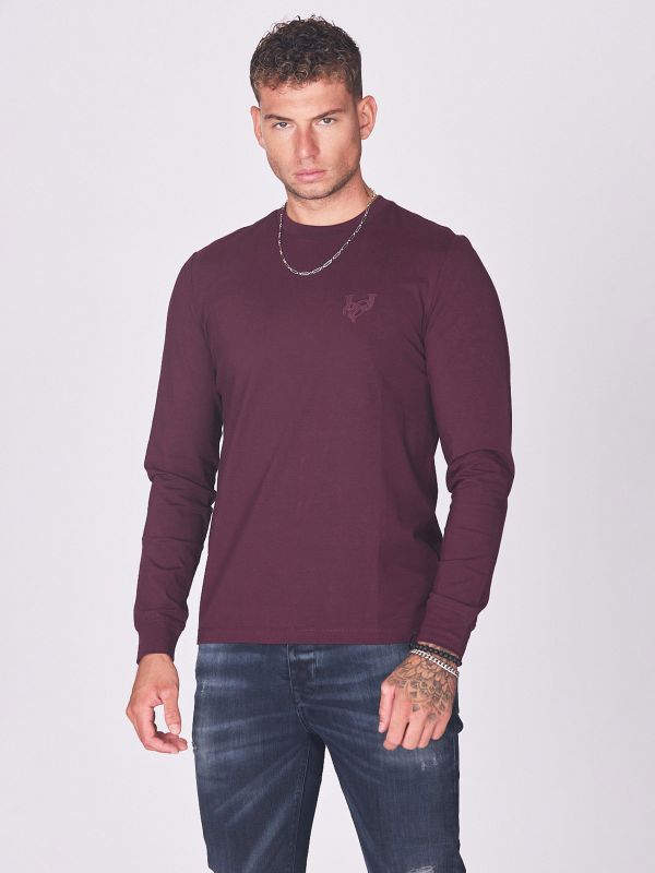 חולצת טי ארוכה עם הדפס גב לגברים