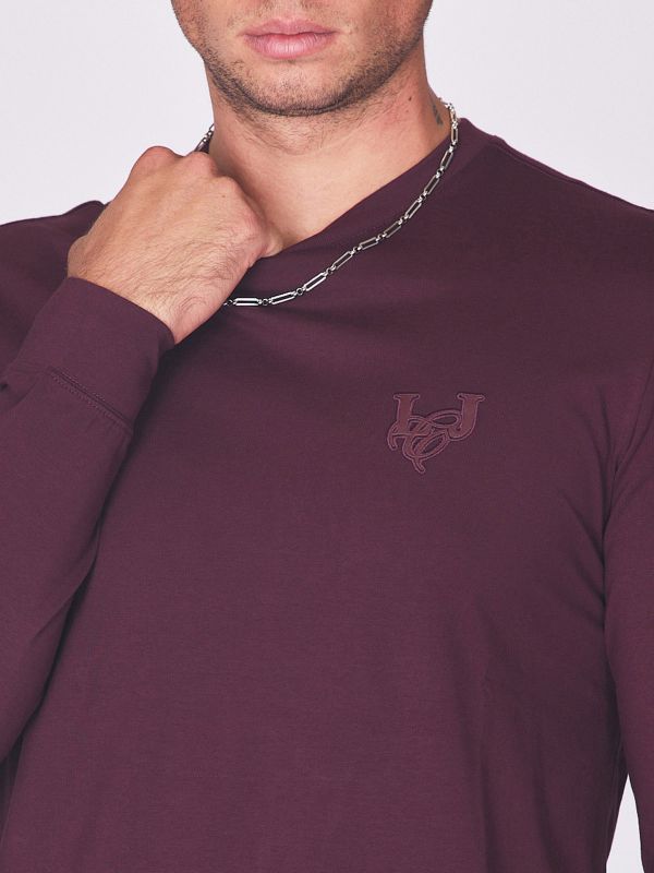 חולצת טי ארוכה עם הדפס גב לגברים